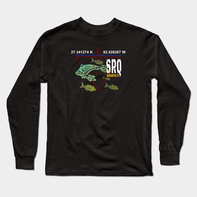 Sarasota Florida Beaches, With Fish Long Sleeve T-Shirt by The Witness